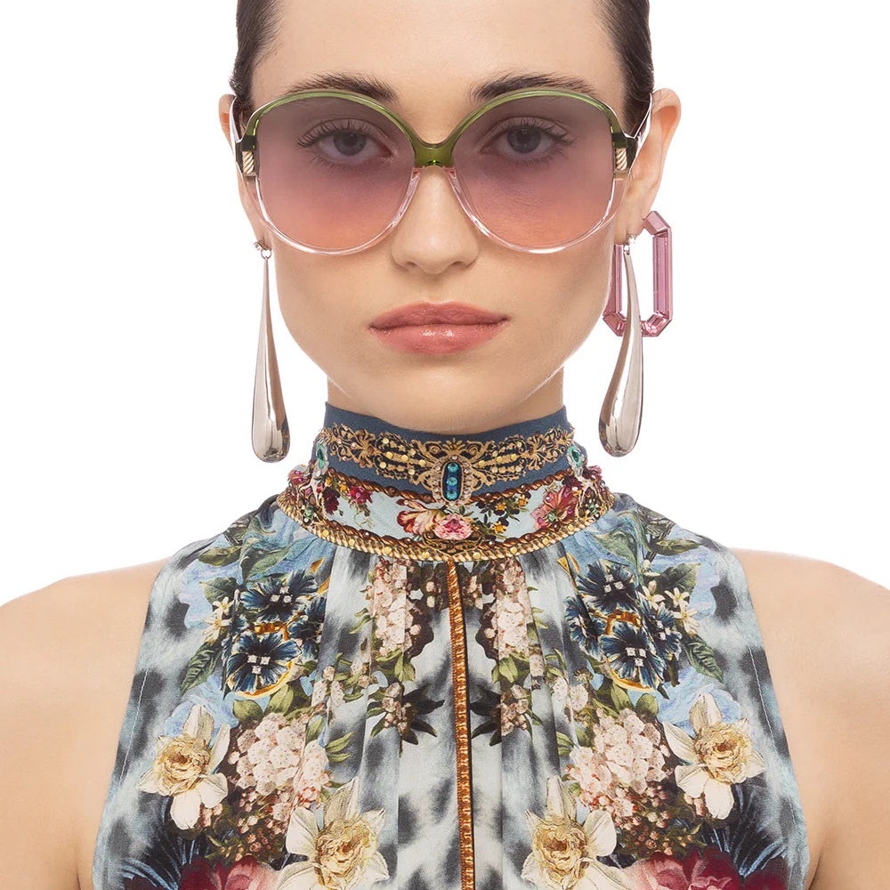 CAMILLA “Afternoons in Amalfi” fern/rose oversized oval hippie boho sunglasses